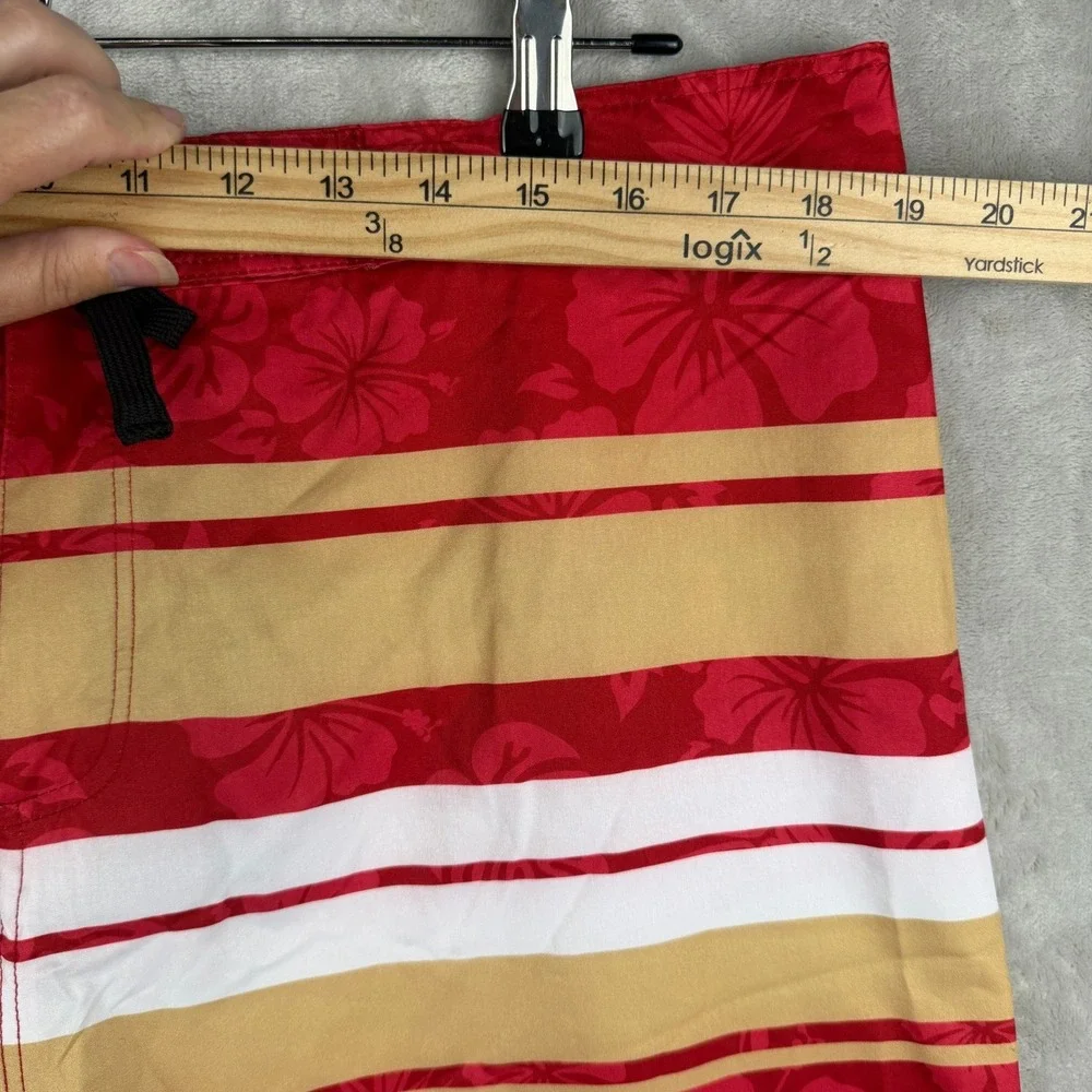 San Francisco 49ers‎ NFL Board Shorts Mens 2XL Red Floral Hibiscus Swim Trunks